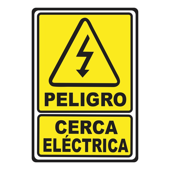 Señalización Aviso Metálico Peligro Cerca Eléctrica 20x15 Cm