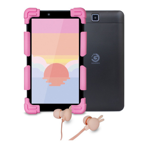 Tablet Infantil Goldtech Bunny Con Funda Y Auriculares Color Rosa