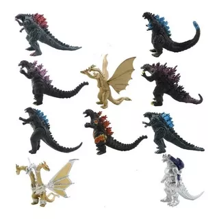Set X 10 Figuras Godzilla 9 Cm X 13 Cm Articuladas Tremendas