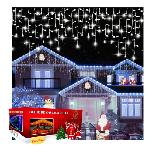 Luces de navidad y decorativas Dosyu Dosyu dy-ice1000l-csc 18m de largo 110V - blanco frío con cable transparente