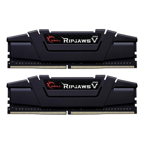 Memoria RAM Ripjaws V gamer color negro 16GB 2 G.Skill F4-3200C16D-16GVKB