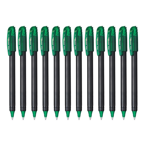Bolígrafos Pentel Energel Stick Bl417 0.7 Mm Caja 12 Piezas Color de la tinta Verde Color del exterior Negro