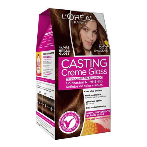 Kit Tinta L'Oréal Paris  Casting creme gloss Casting creme gloss tono 535 chocolate 15Vol. para cabello