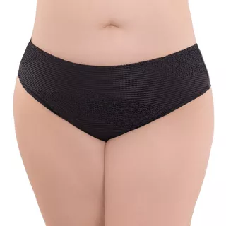 Calcinha Biquini Plus Size Preta Renda Fio Duplo Arsie