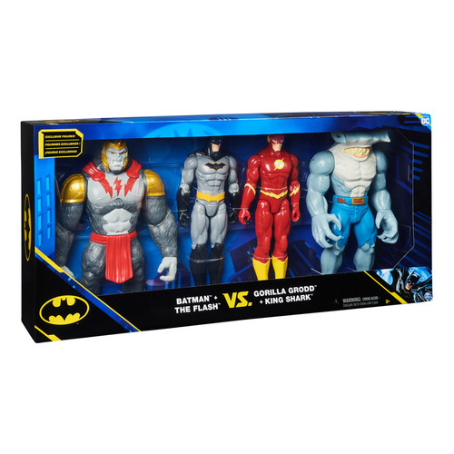 Set 4 Figuras Batman,flash,gorilla Grodd,king Shark 30 Cm