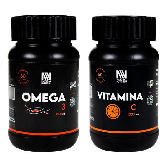 Natural Nutrition Kit Omega 3 + Vitamina C Suplemento 6c