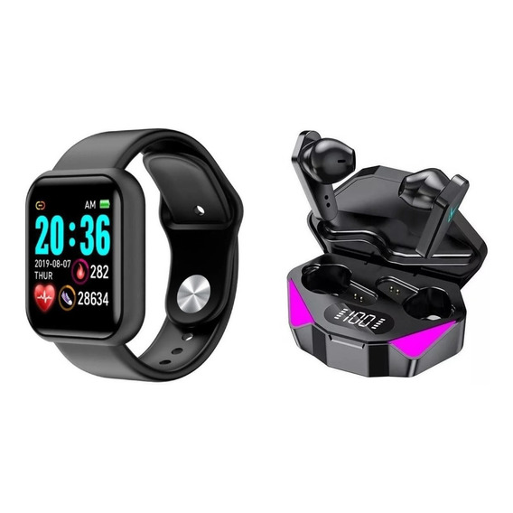 Reloj Inteligente D20 Pro Smartwatch + Audífono Gamer In Ear