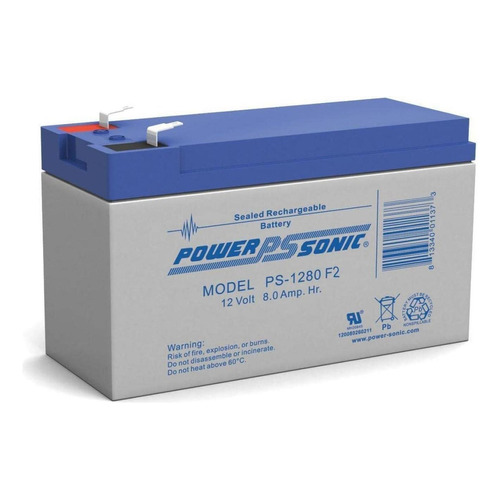 Bateria De Respaldo Power Sonic Ps1280 12v 8ah F2