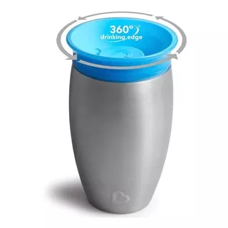 Munchkin Miracle Taza Para Sorber De Acero Inoxidable 360, A Color Azul Liso