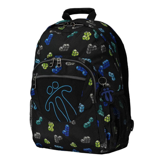 Mochila Unisex Acuarela Totto-negro Color Negro/Estampado