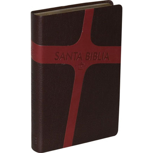 Biblia Rvr60 Mediana Imitación Piel Letra Grande Marrón/rojo