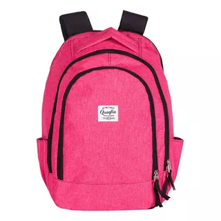 Mochila Escolar Urbana Grande Quaglia Q450 Color Fucsia Melange Diseño De La Tela