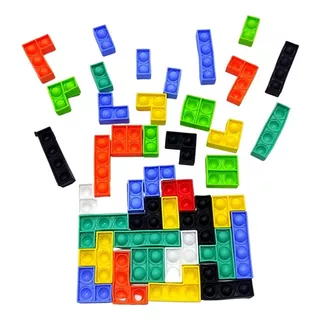 Pop It Tetris Bloco De Montar Encaixe Fidged Toys Game Quantidade De Peças 40