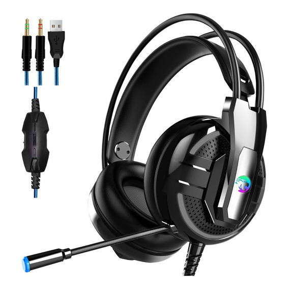 Auricular Gamer Headset Ps4 Pc Con Microfono Venetian A18 Color Negro Color de la luz RGB