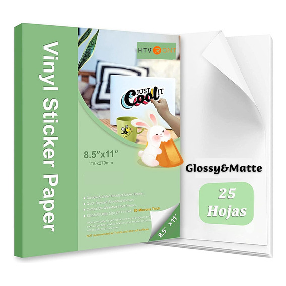 Vinil Para Impresión Inkjet Adhesivo Glossy A4 25 Hojas