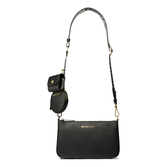 Bolsa Michael Kors Original Crossbody + Guarda AirPods Black Color Negro