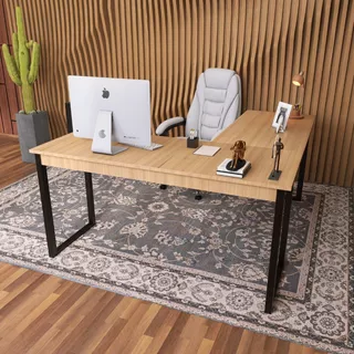 Mesa Industrial Mdp Escritório Office Home Em L 1,50 Pinus