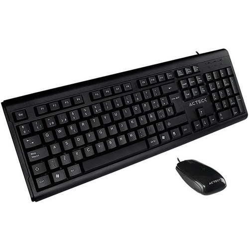 Kit Teclado Y Mouse Acteck Entry 510 Alambrico Usb Ac-928991 Color del teclado Negro