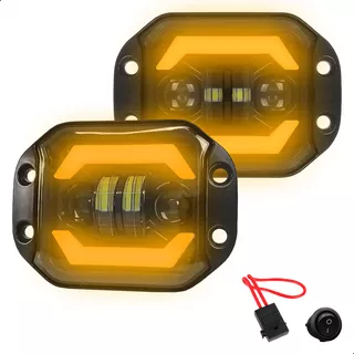 Farol De Milha Led Par Aux Botão Jeep Road 4x4 + Embutido