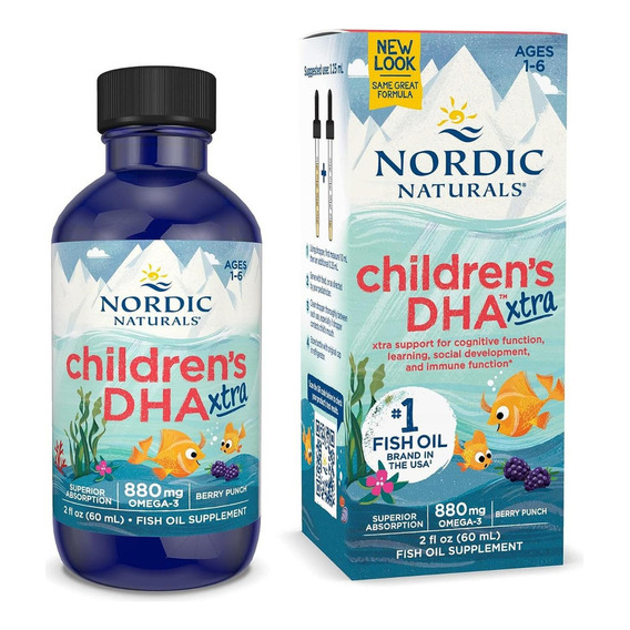 Aceite De Pescado Con Dha Xtra Para Niños + Omega 3 Nordic N Sabor Berry