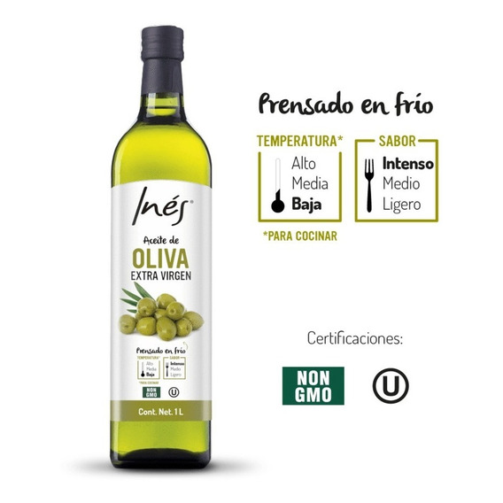 Aceite De Oliva Extra Virgen Sin Gluten Inés 1 Litro