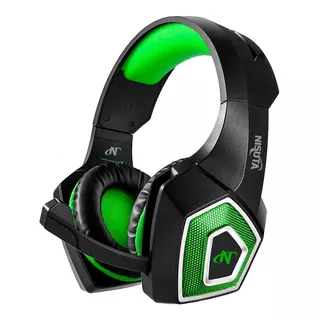 Auriculares Gamer Nisuta Nsaug350 Negro Y Verde