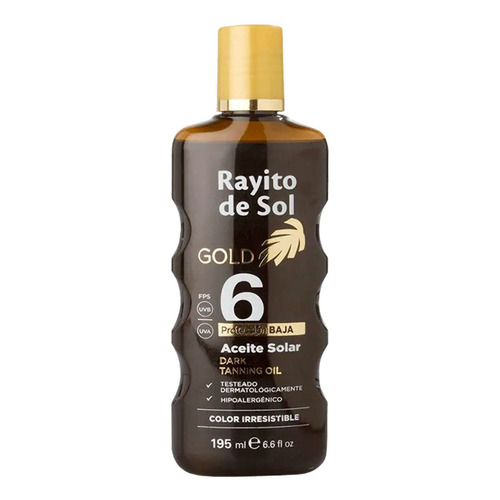 Rayito De Sol Gold Fragancia Coco Aceite Solar Fps6 195ml