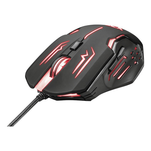 Mouse Pc Gamer Trust Gxt 108 Rava Iluminación Led Rgb Envio Color Negro