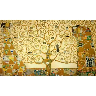 Cuadro Canvas  Bastidor El Arbol De La Vida Klimt 60x30 Cm