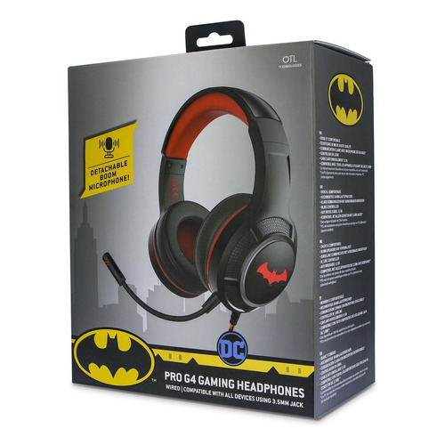 Headset Alámbrico Batman OTL Negro y Rojo