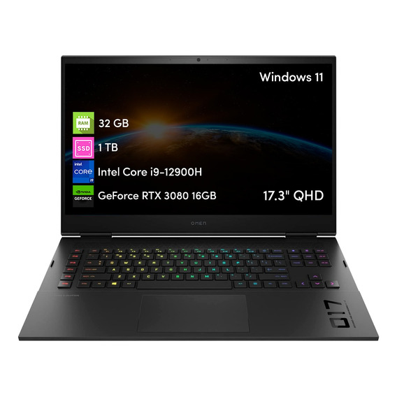 Notebook Hp Omen 17 I9 12va 32gb 1tbssd Rtx3080 16gb 17.3qhd