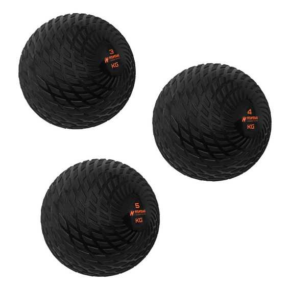 Kit Set Medicine Slam Ball 3 Kg + 4 Kg + 5 Kg Fitnesas Gym