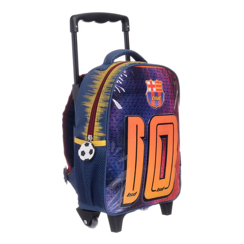 Mochila Carro Lsyd Euro 12'' Rigida Escolar Infantil Messi Color Azul Diseño de la tela Estampado