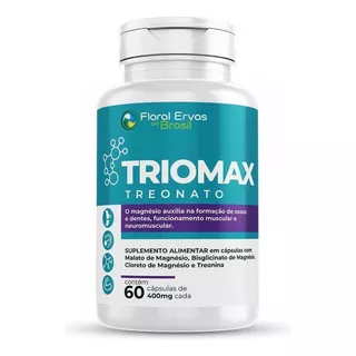 Magnésio L Treonato 260mg Triomax 60 Caps Auxilia Na Memória Sabor Insípido