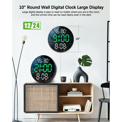 Reloj Pared Digital Control Remoto Inteligente Alarma Dias