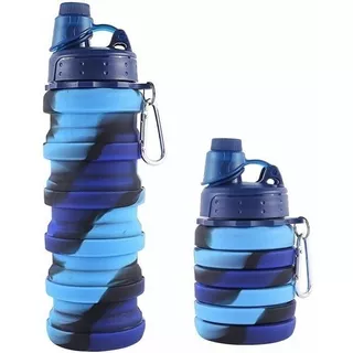 Botella De Agua Portátil Plegable Para Viajes Silicon 500ml