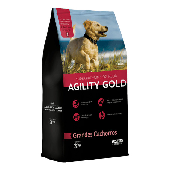 Alimento Para Perro Agility Gold Grandes Cachorros 3 Kg