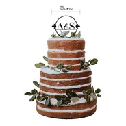 Cake Topper Adorno Para Pastel Iniciales Círculo