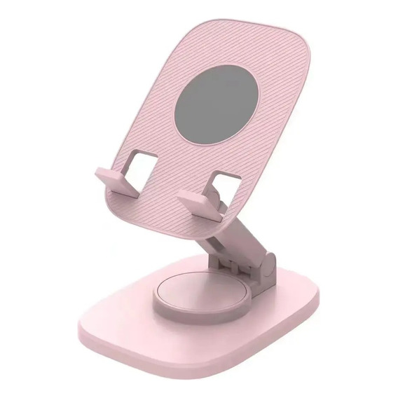 Soporte Base Celular Rosa Escritorio Ajustable Giratorio 360