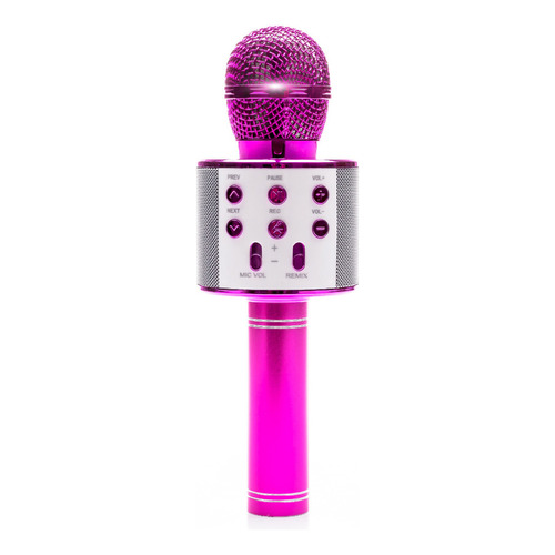 Microfono Inalambrico Karaoke Bluetooth Recargable Fiestas Color Rosa