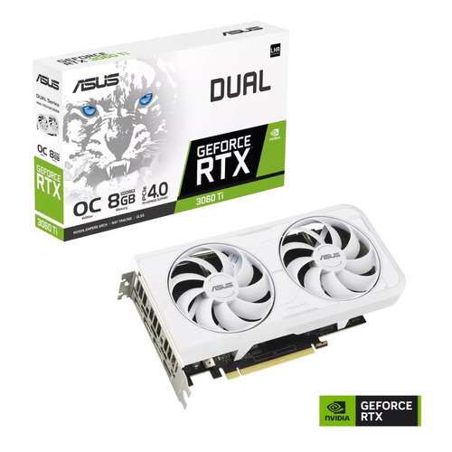 Tarjeta de video Nvidia Asus  Dual GeForce RTX 30 Series RTX 3060 Ti DUAL-RTX3060TI-O8GD6X-WHITE OC Edition 8GB
