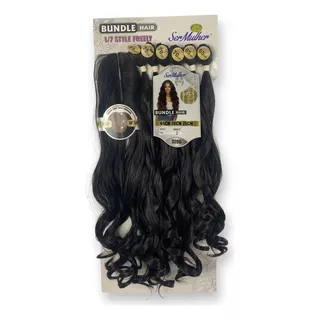 Cabelo Ondulado Giuly Fibra Futura 75cm 320g Com Top Closure Cor 2 Castanho Escuro