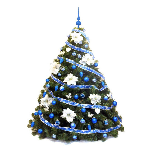 Árbol De Navidad Bariloche 1,80 Kit Azul. Blackfriday Color Azul/Plata