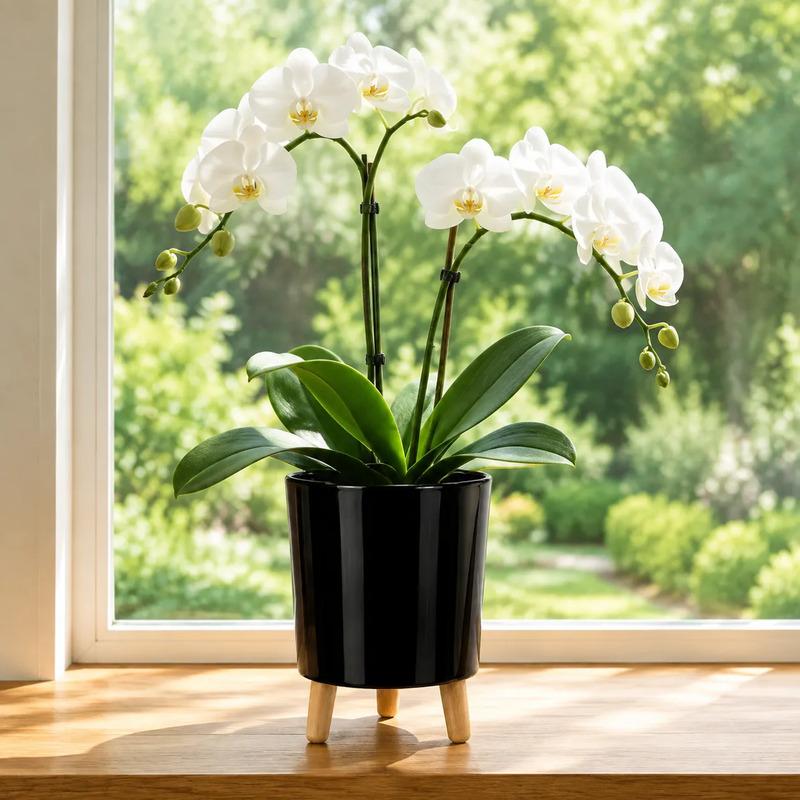 Vaso Para Plantas Com Tripé 20x16 Branco Preto Vermelho