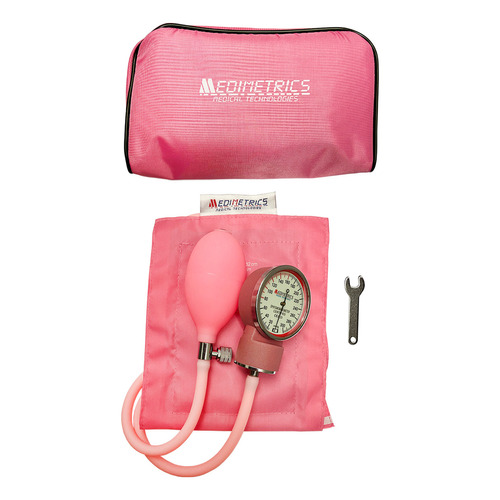 Baumanometro Aneroide Doble Manguera Estuche Llave Calibrar Color Rosa