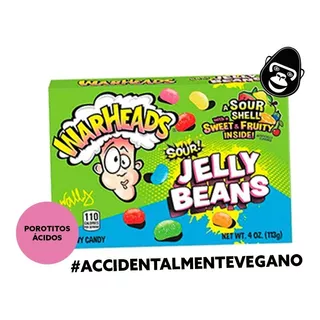 Caja De Porotitos Warheads Jelly Beans Ácidos 113g