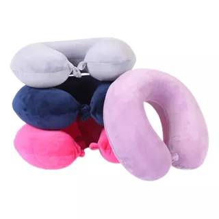 Almohada Cojin Viajero Forro Terciopelo Con Cremallera X4 U