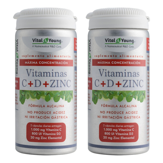 Vitaminas C + D + Zinc Máxima Concentración Fórmula Alcalina