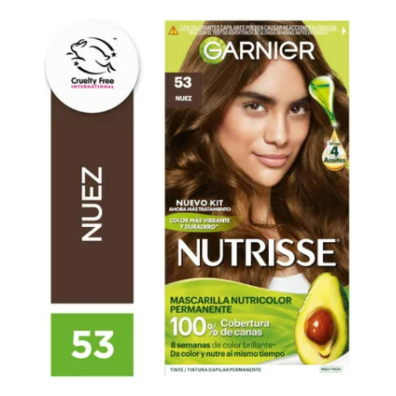 Kit De Tintura Permanente Nutrisse De Garnier Tono Tono 53 Nuez