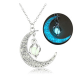 Lindo Collar Dije Luna  Brillante Oscuridad Noche C112